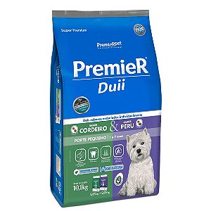Ração Premier Duii Cães Adultos Porte Pequeno Cordeiro e Peru 10,1 kg