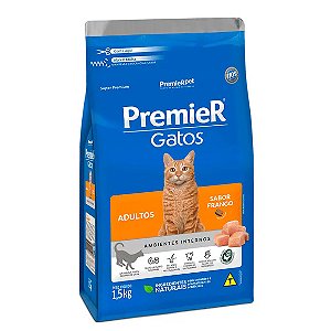 Ração Premier Ambientes Internos Gatos Adultos Frango 1,5 kg