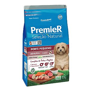 Ração Premier Seleção Natural Cães Adultos Raças Pequenas Frango com Batata Doce 2,5 kg