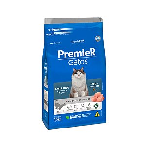 Ração Premier Ambientes Internos Gatos Castrados 6 Meses a 6 Anos Frango 1, 5 kg