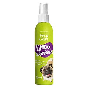Spray Higienizador Limpa Dobrinhas Pet Clean 120 ml