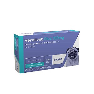 Vermífugo Vermivet Plus para Cães 330 mg Biovet 2 comprimidos