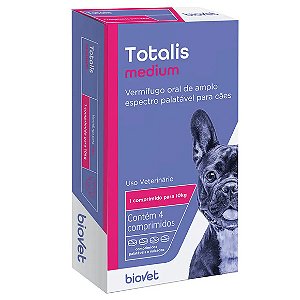 Vermífugo Totalis Medium para Cães 4 comprimidos