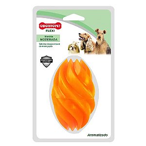 Bola Americana Flexi Bone Laranja Odontopet Até 15 kg