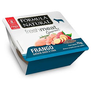 Ração Úmida Fórmula Natural Fresh Meat Gourmet Cães Adultos Frango, Batata Doce e Chia 70 g