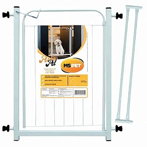 Portão Pet com Prolongador Branco Açomix Único