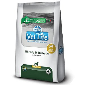 Ração Vet Life Natural Mini Canine Obesity e Diabetic 10,1kg