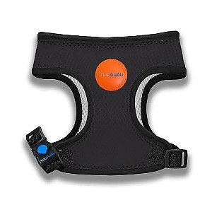 Peitoral Para Cachorro Meuauau - Black Laranja P
