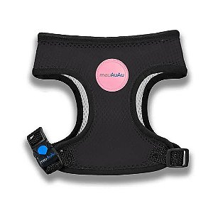 Peitoral Para Cachorro Meuauau - Black Rosa G