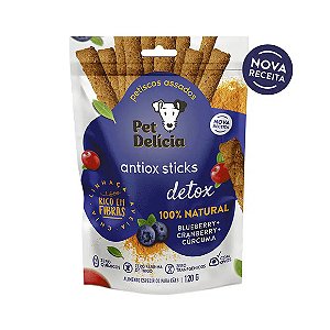 Petisco Pet Delícia Antiox Detox Sticks Vegetariano 120 g