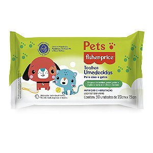 Toalhas Umedecidas Pets para Cães e Gatos Fisher-Price