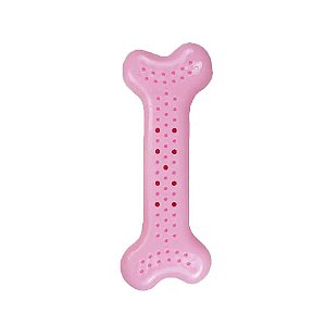 Brinquedo Mordedor Ossinho Baby Flat Jambo Rosa Único