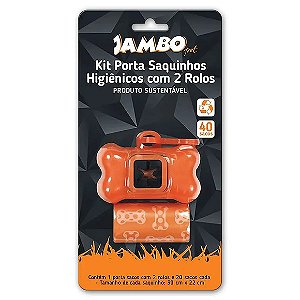 Kit Porta Sacos com 2 Rolos Basic Jambo Laranja Único