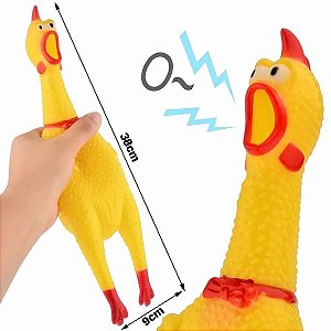 Frango Galinha Borracha Mordedor Brinquedo Pet Com Som Cães G