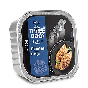 Ração Úmida Three Dogs Patê Filhotes Frango 150 g