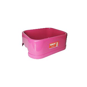 Vasilha De Racao e Agua Para Cachorro Gatos Rosa GG