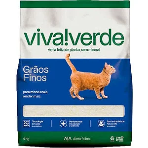 Areia Higienica Viva Verde Graos Finos 4kg