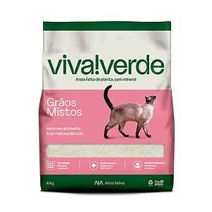 Areia Higienica Viva Verde Graos Mistos 4kg