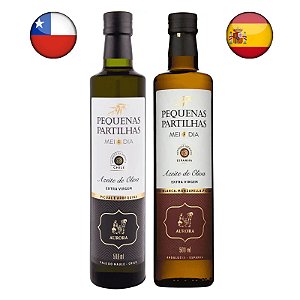 Kit Azeites Espanhol e Chileno Pequenas Partilhas 2x500ml