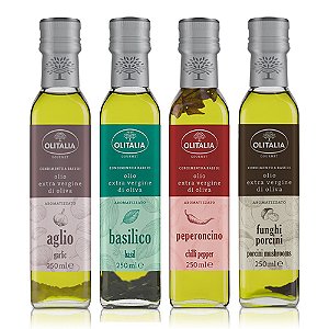 Kit Azeites Extra Virgem Aromatizados Olitália 4x250ml