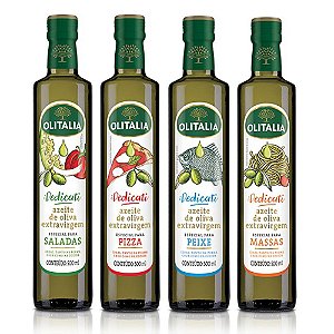 Kit Azeites Extra Virgem Idedicati Olitália 4x500ml