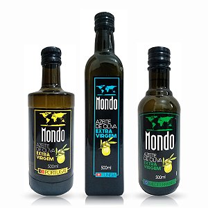 Kit Azeites Italianos Massas Pães e Saladas Mondo 3x500ml