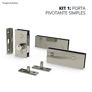 Kit 1 - Porta pivotante simples - aço inox