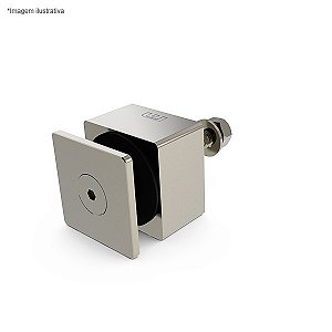 Prolongador quadrado p/ vidro com parafuso e porca - aço inox