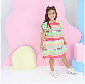 Vestido Infantil Listras