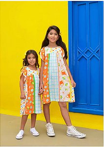 Vestido Infantil Vida Marinha