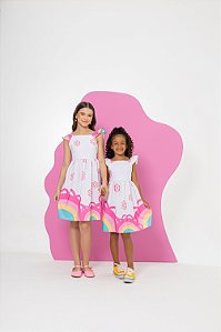 Vestindo Infantil Branco com Flores