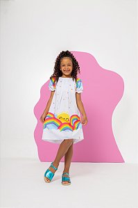 Vestido Infantil Arco-Íris