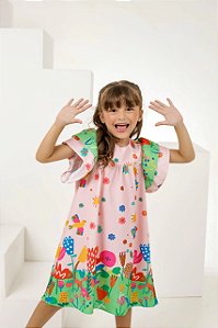 Vestido Infantil Jardim Encantado
