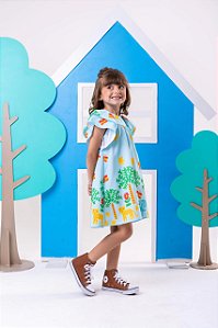 Vestido Infantil Borboleta no Jardim