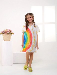 Vestido Infantil Arco-Íris Lateral
