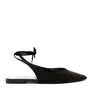 Arezzo Sapatilha Preta Acamur ada Slingback Seu Sapato