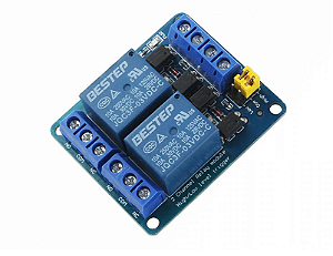 MÓDULO RELE 3V 10A 2 CANAIS COM BORNE KRE P/ ESP32