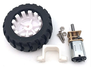 Kit Roda 42 Mm + Mini Motor Dc 6v N20 30:1 500rpm + Suporte