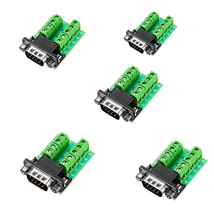 5 X MODULO ADAPTADOR DB9 SERIAL RS232 *MACHO PARA BORNE