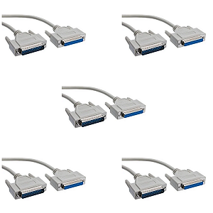 5 x CABO DB25 MACHO/FEMEA PARA INTERFACE CNC 1,5 METROS