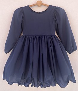 Vestido infantil Coleção Aconchego - Inverno azul