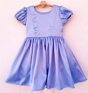 Vestido infantil especial coleção mundo rosa - Azul no mundo rosa