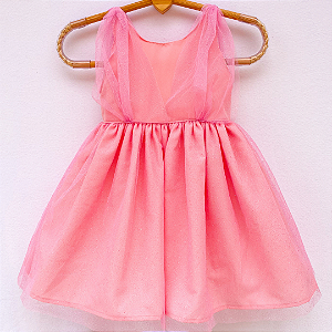 Vestido infantil - Explosão de glitter rosa clarinho