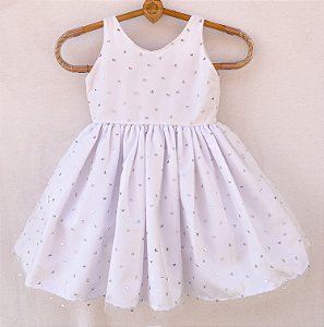 Vestido infantil Coleção Alegria - Show de borboletas branco