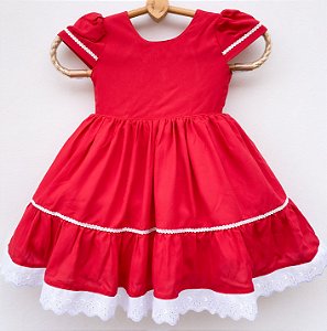 Vestido infantil sonho magico - Vermelho