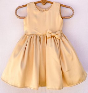 Vestido infantil Sonho de princesa - Amarelo