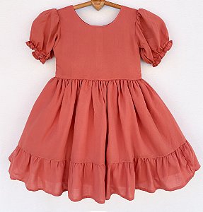 Vestido infantil Coleção de inverno Abraço - Abraço terracota