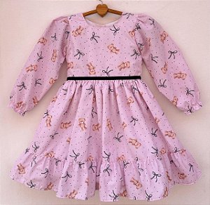 Vestido infantil Coleção Como Criança - Inverno com ursos