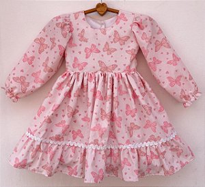 Vestido infantil Coleção Como Criança - Infancia com Borboletas