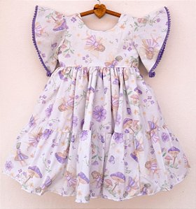Vestido infantil Coleção Como Criança - Infância com as fadas lilás